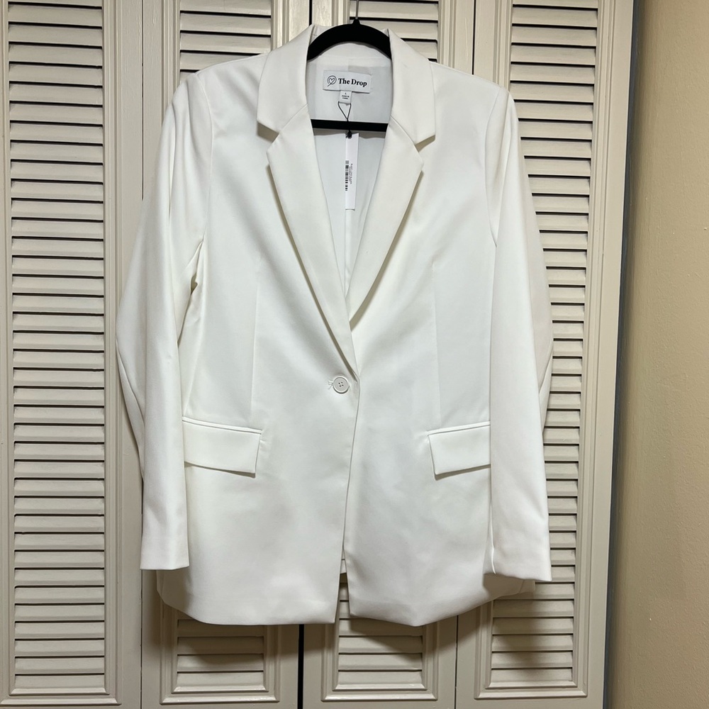 The Drop Women's Classic White Blazer
